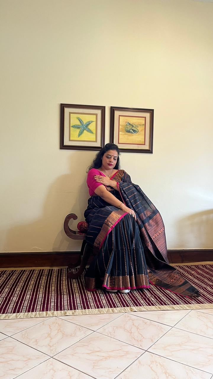 MANMOHINI - Handloom Cotton Silk Copper Zari