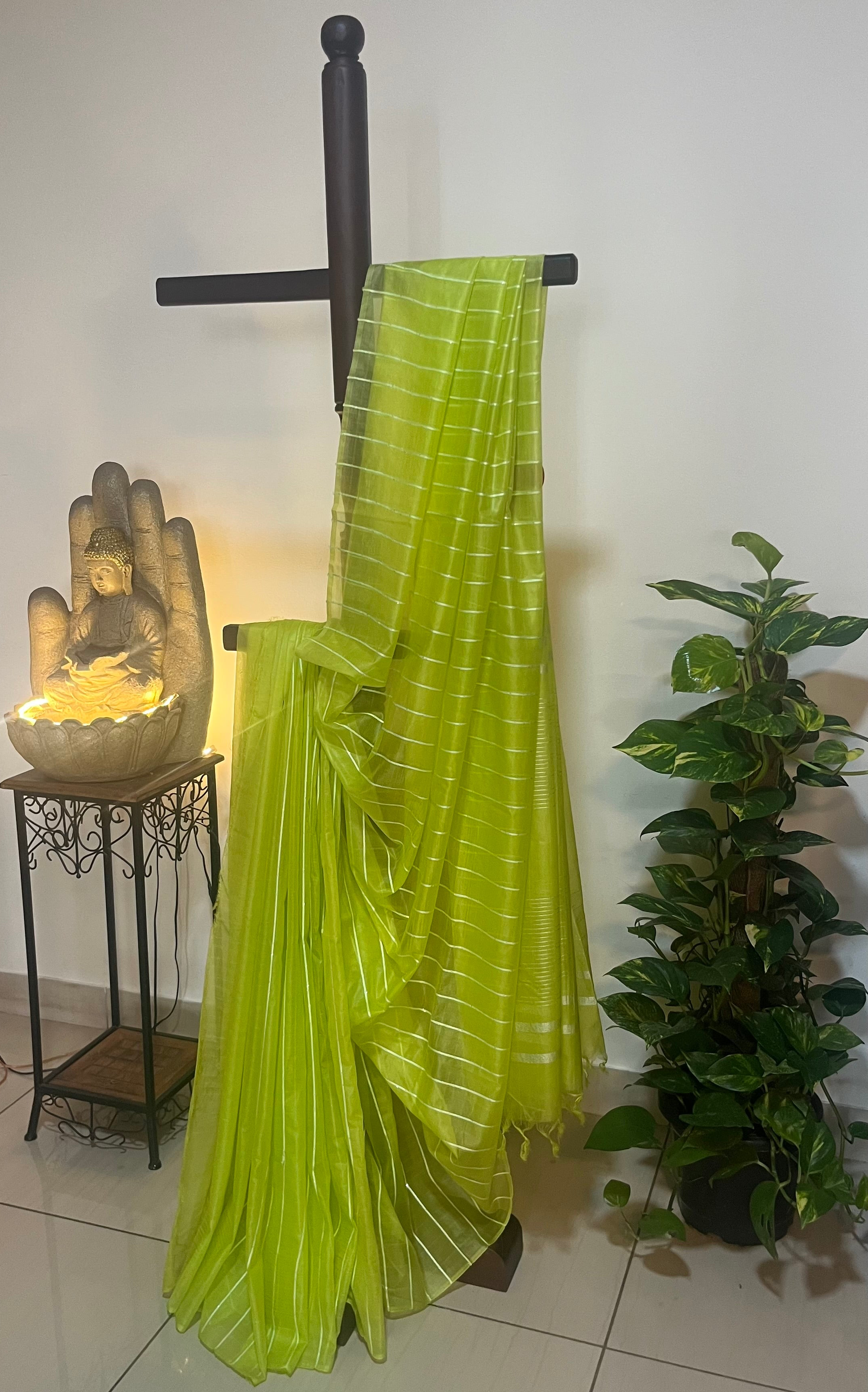 NAI NAVELI - Citron Green Organza Silk