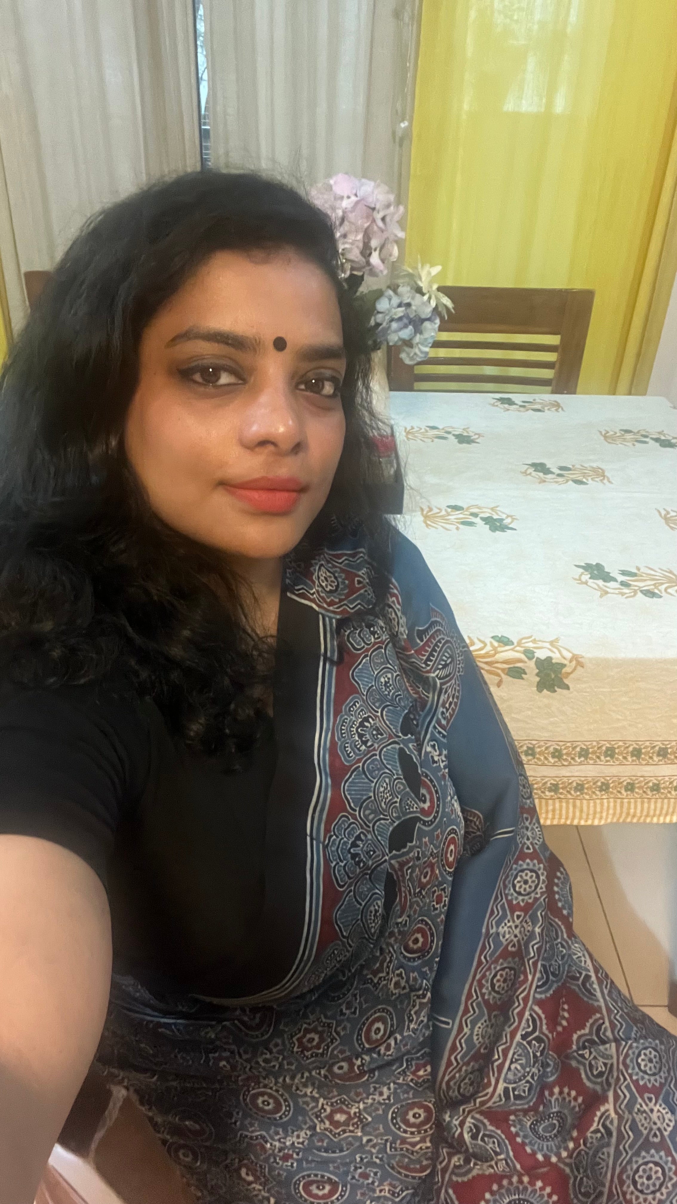 NEELANCHALI - Indigo Vegetable Dyed Handblocked Ajrakh Saree