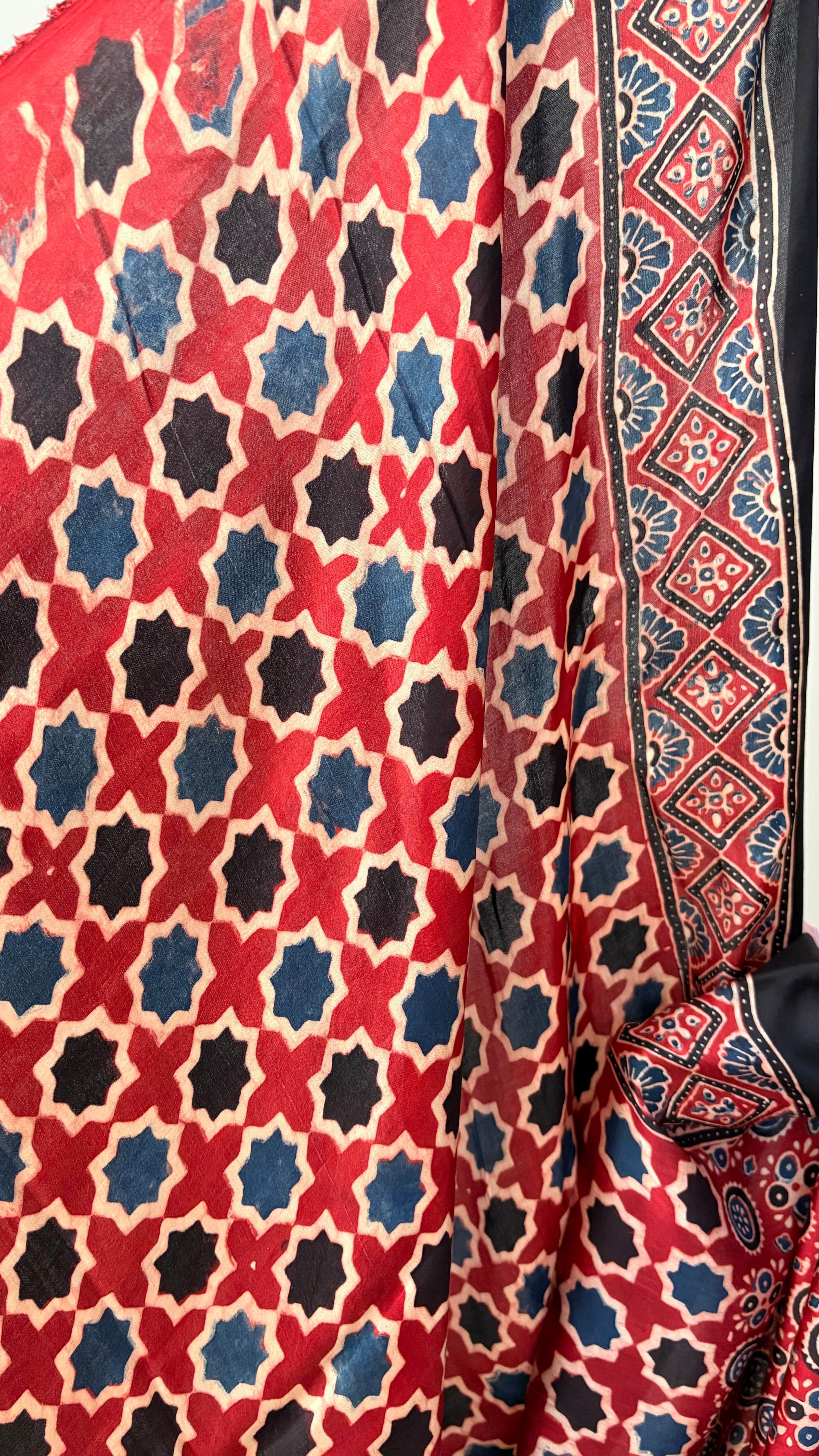 LOLITA - Handblocked Modal Silk Ajrakh Saree