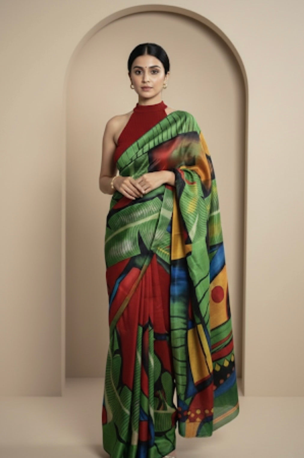 PALLAVI - Mulberry Silk Hand-painted saree