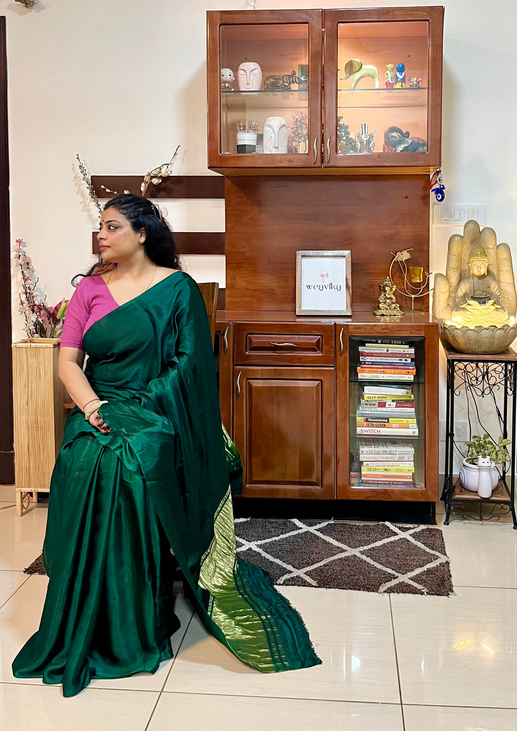 VISHISHTAM - Modal Silk Zari Patti Saree