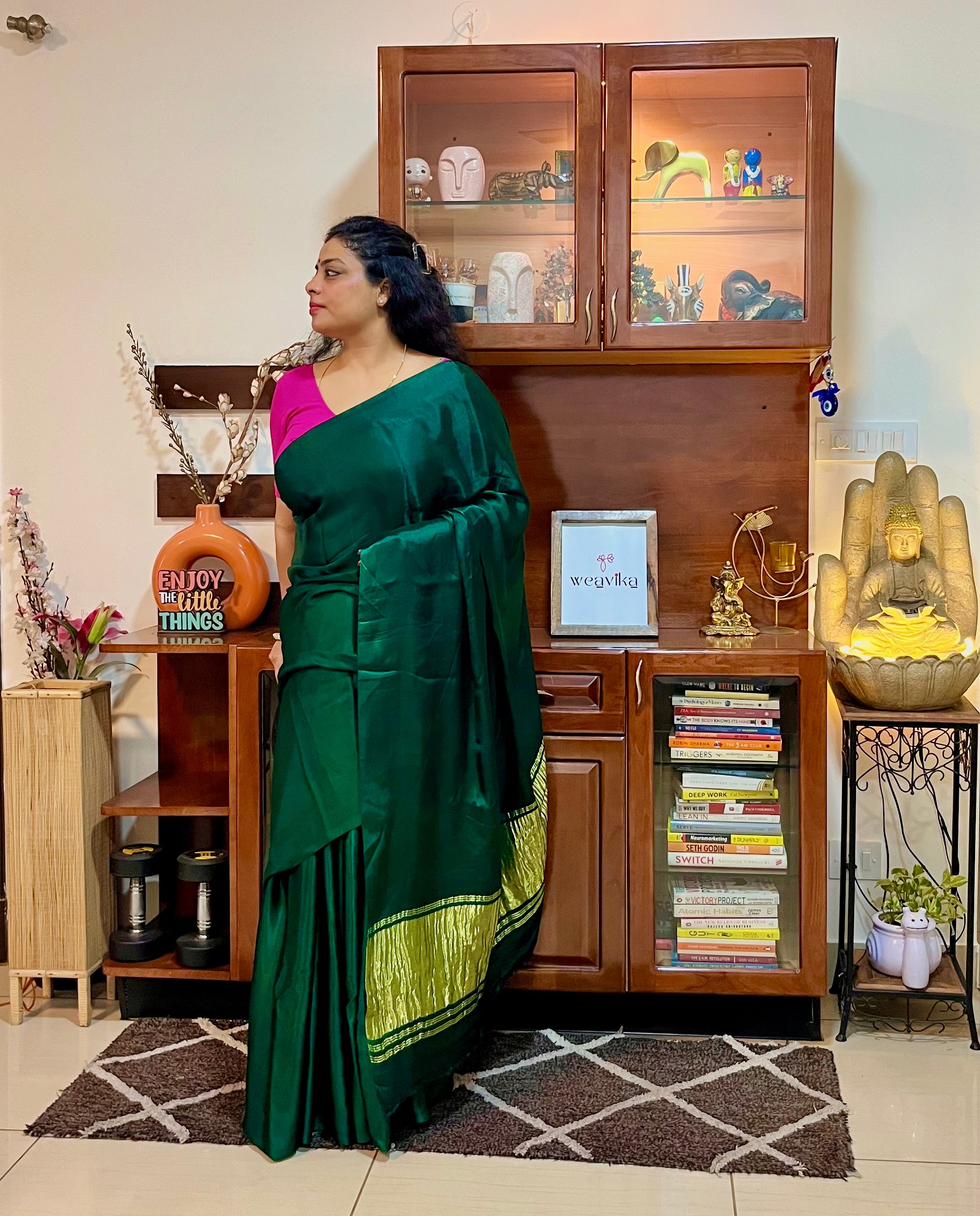 VISHISHTAM - Modal Silk Zari Patti Saree