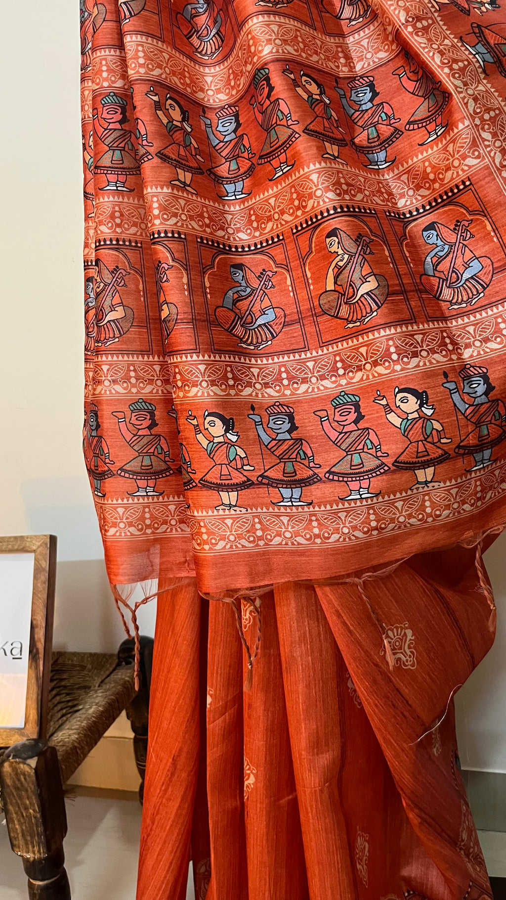 MOUNI - Screen Printed Madhubani saree