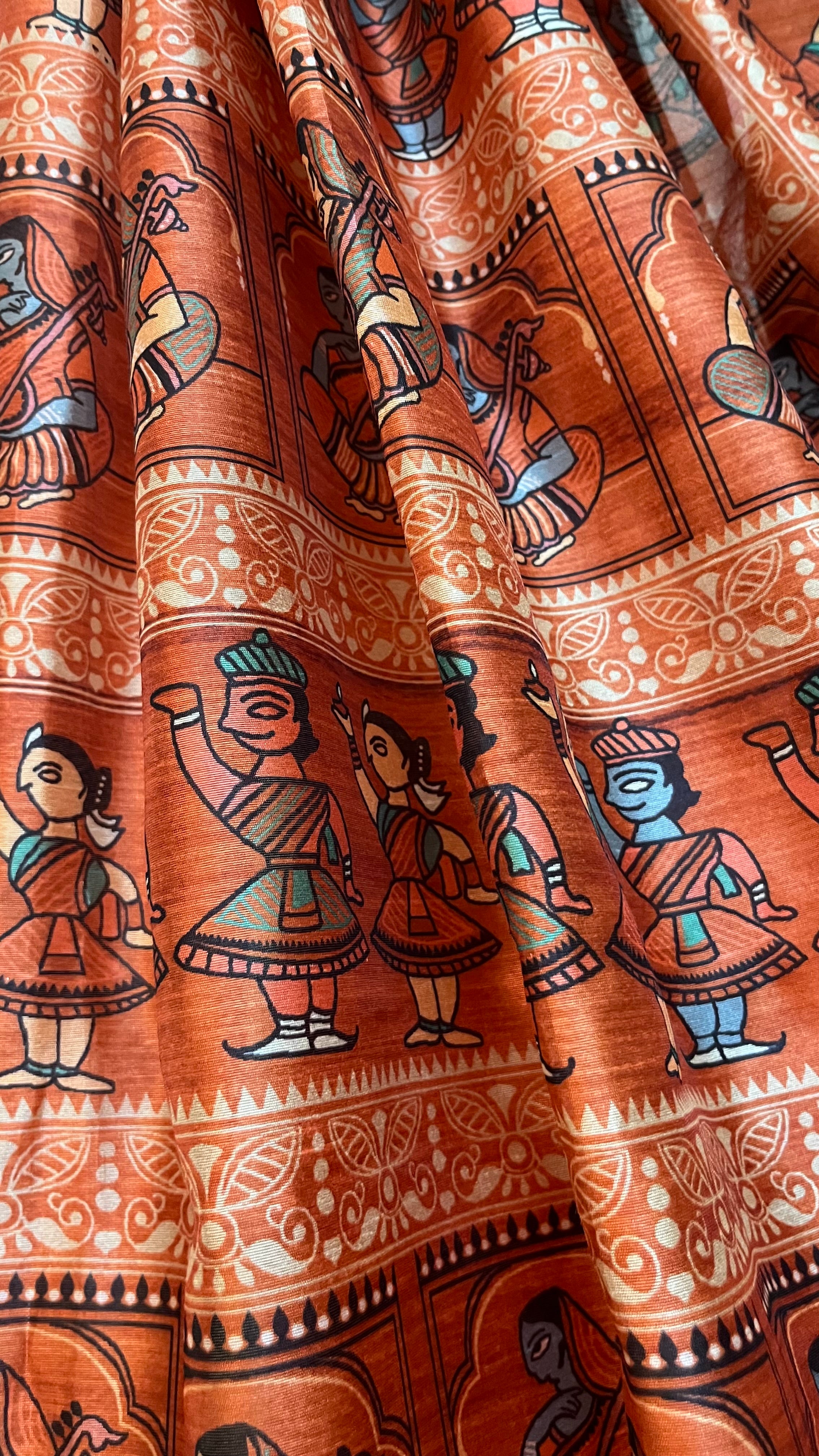 MOUNI - Screen Printed Madhubani saree