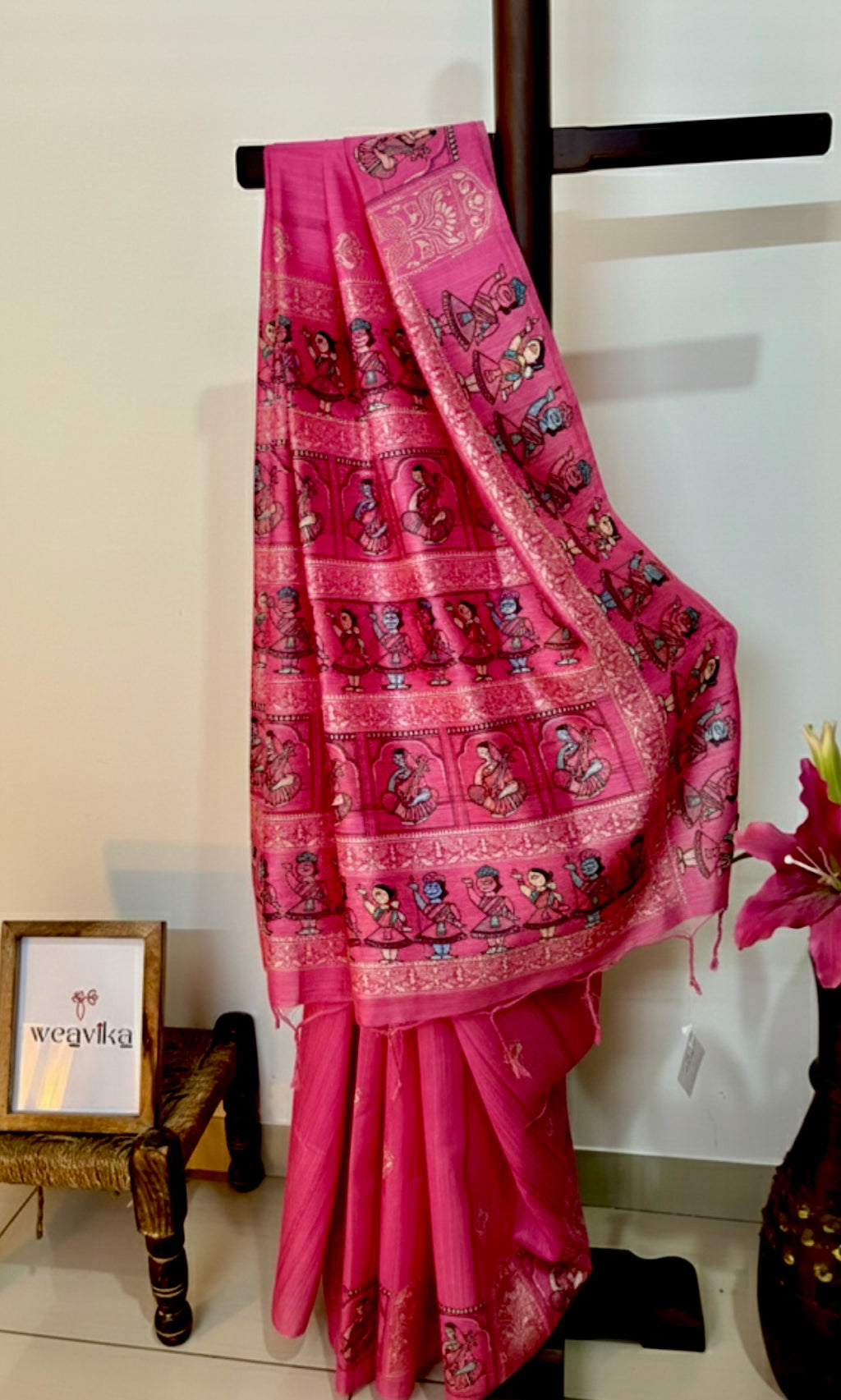 RANI - Screen Printed Madhubani saree