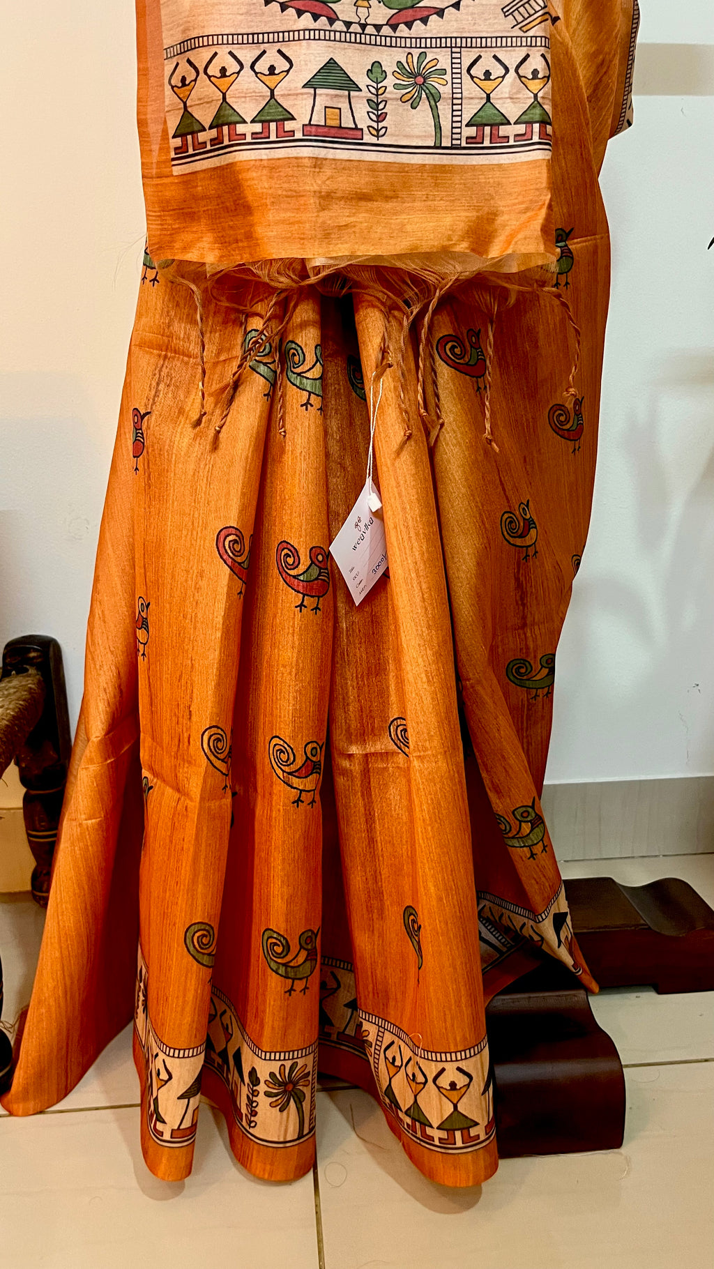 MADHU - Screen Printed Madhubani Terracota saree