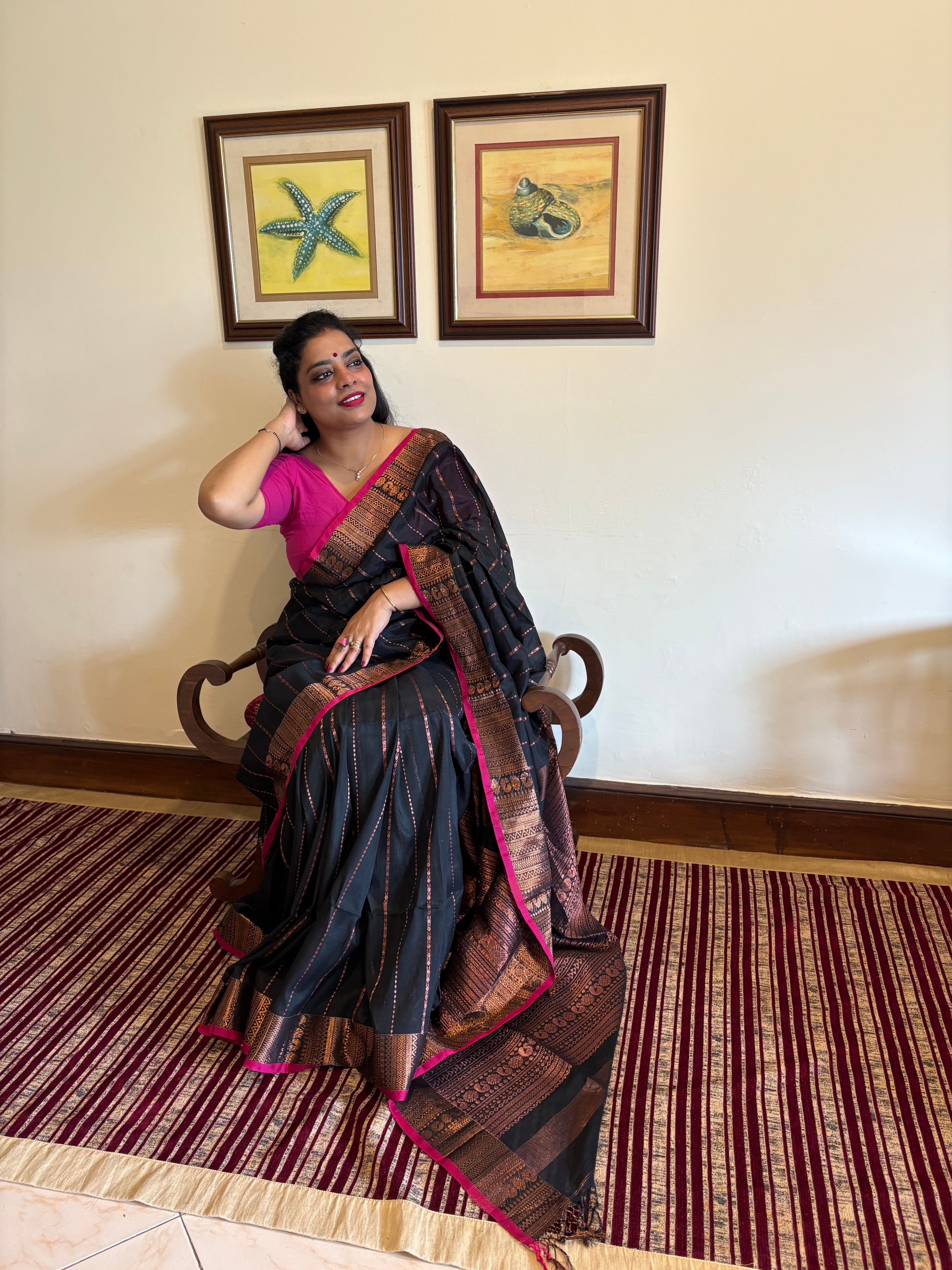 MANMOHINI - Handloom Cotton Silk Copper Zari