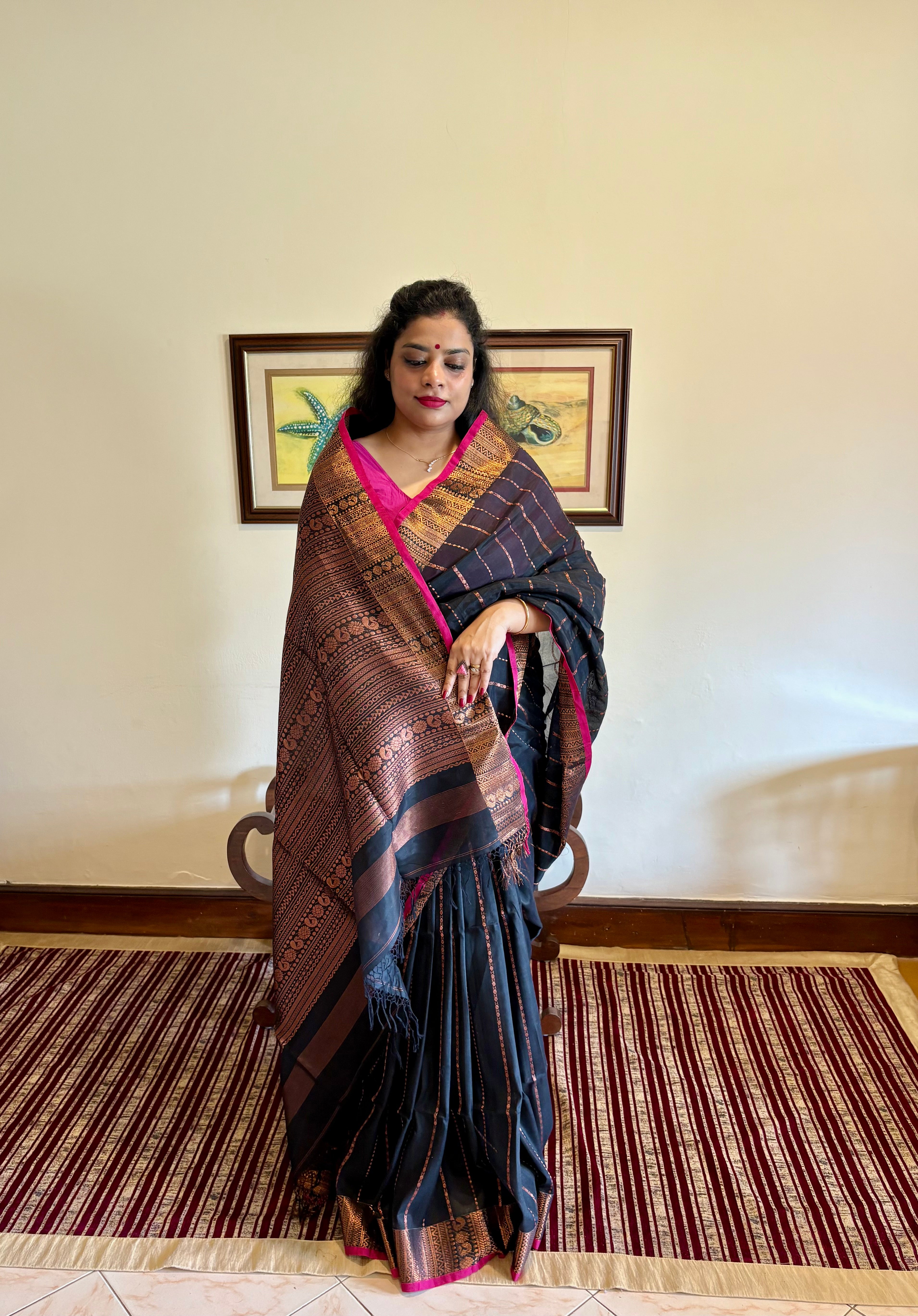 MANMOHINI - Handloom Cotton Silk Copper Zari