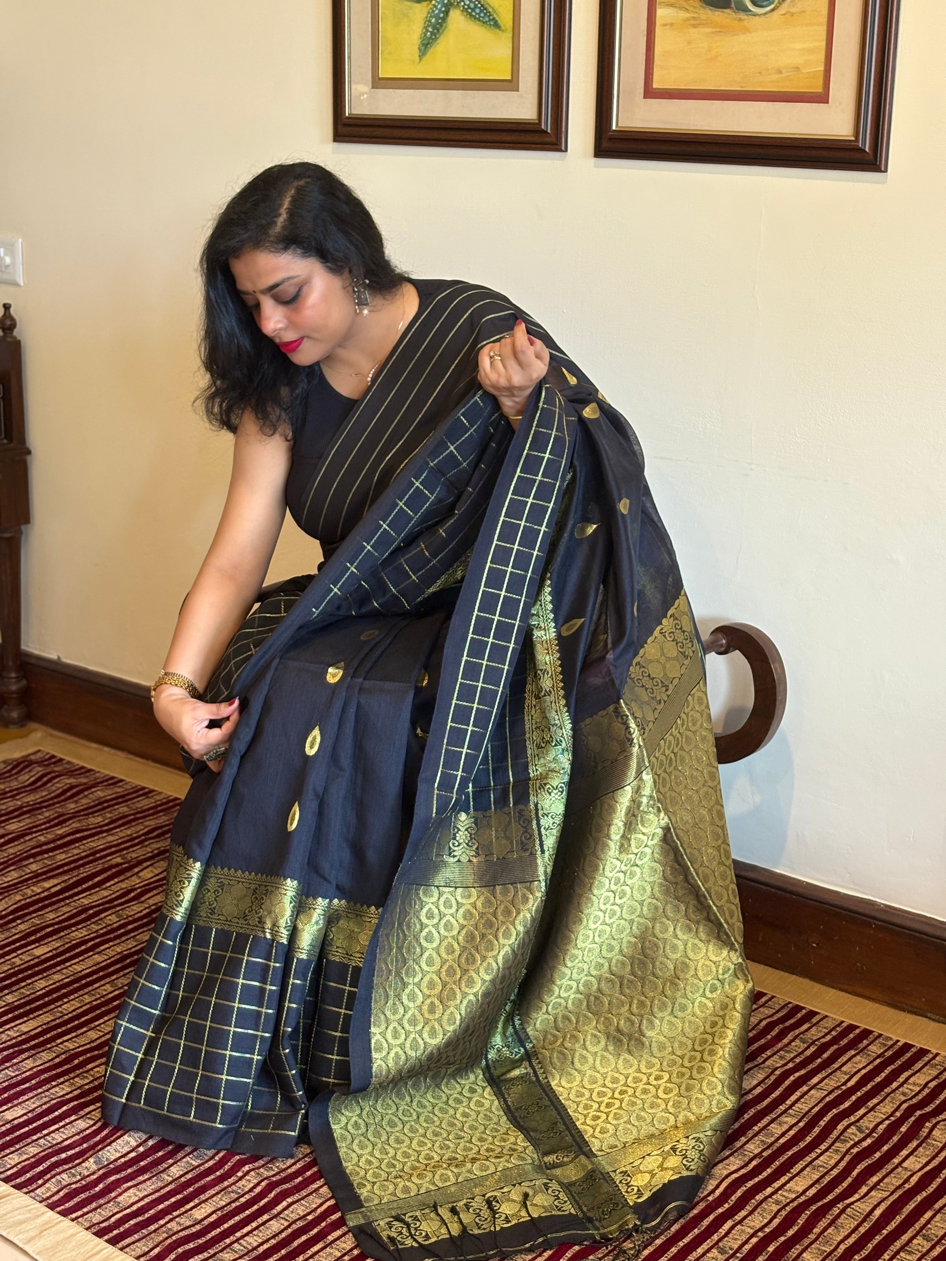 SONARI - Handloom Cotton Silk Tangail Gold Zari