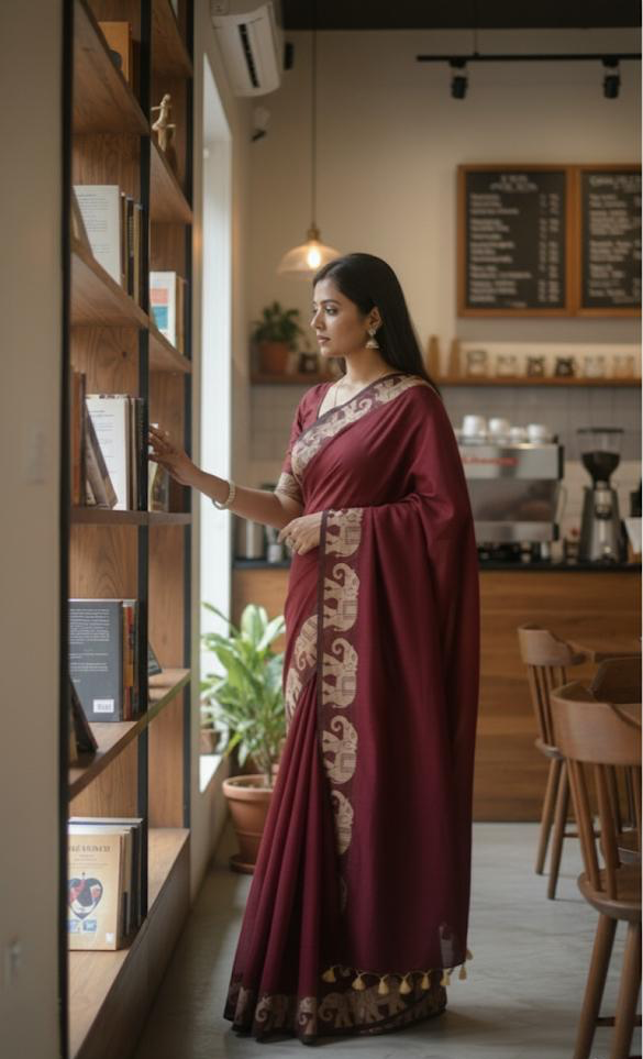 RADHA- Premium Mul-Cotton Elephant Tangail Saree